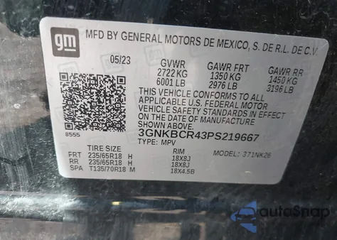 2023 Chevrolet Blazer Fwd 2Lt from USA, damaged, VIN 3GNKBCR43PS219667